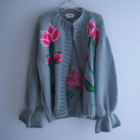 SOFIO GONGLI  FLOWER KNIT CARDIGAN "I"