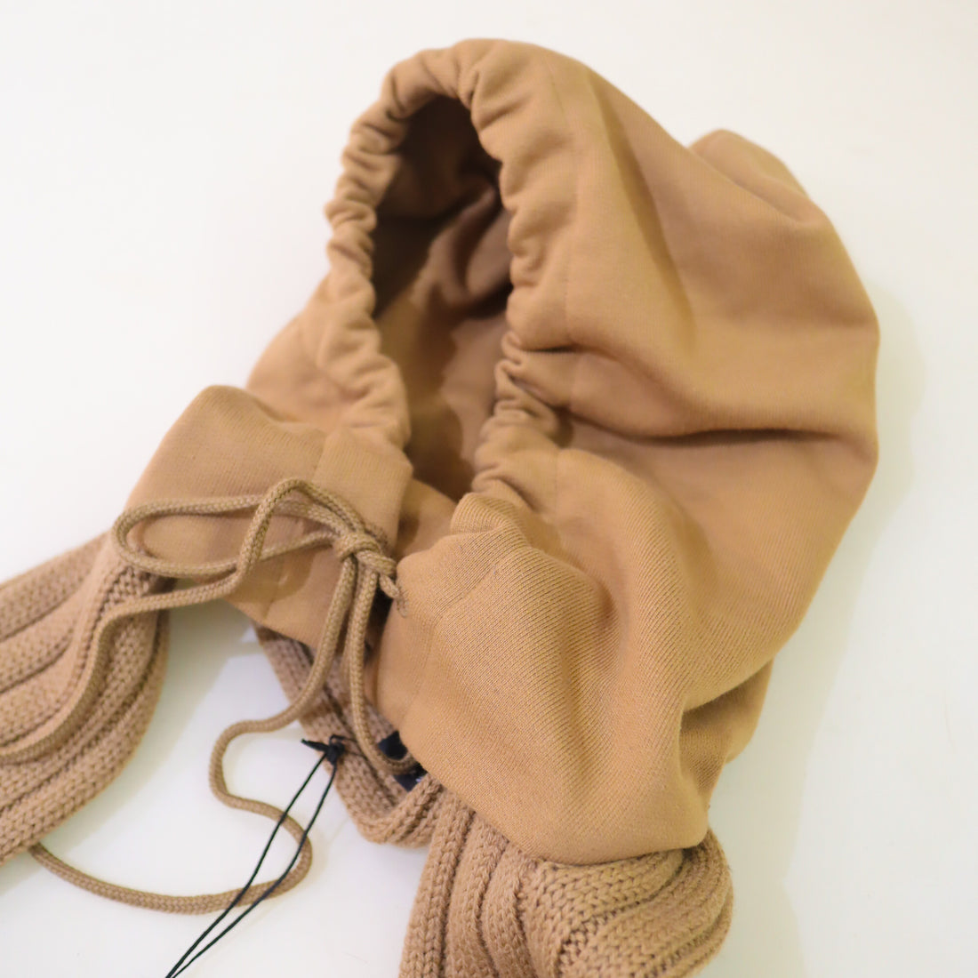 MERYLL ROGGE  ZIPPED HOODIE WITH SCARF CAMEL