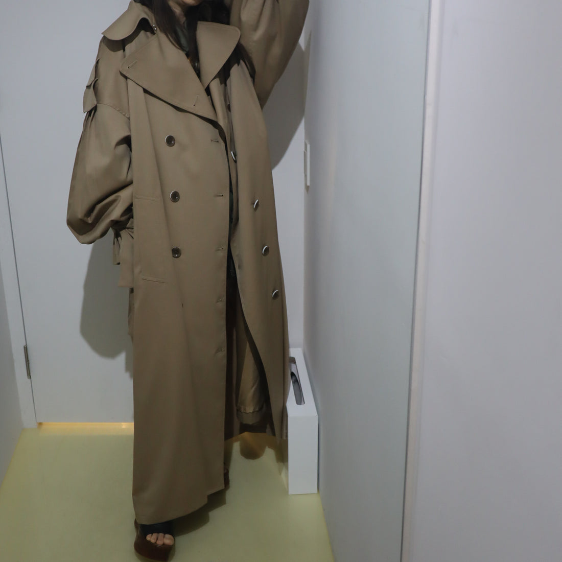 ANREALAGE HOMME   PANEL PATCHWORK TRENCH COAT