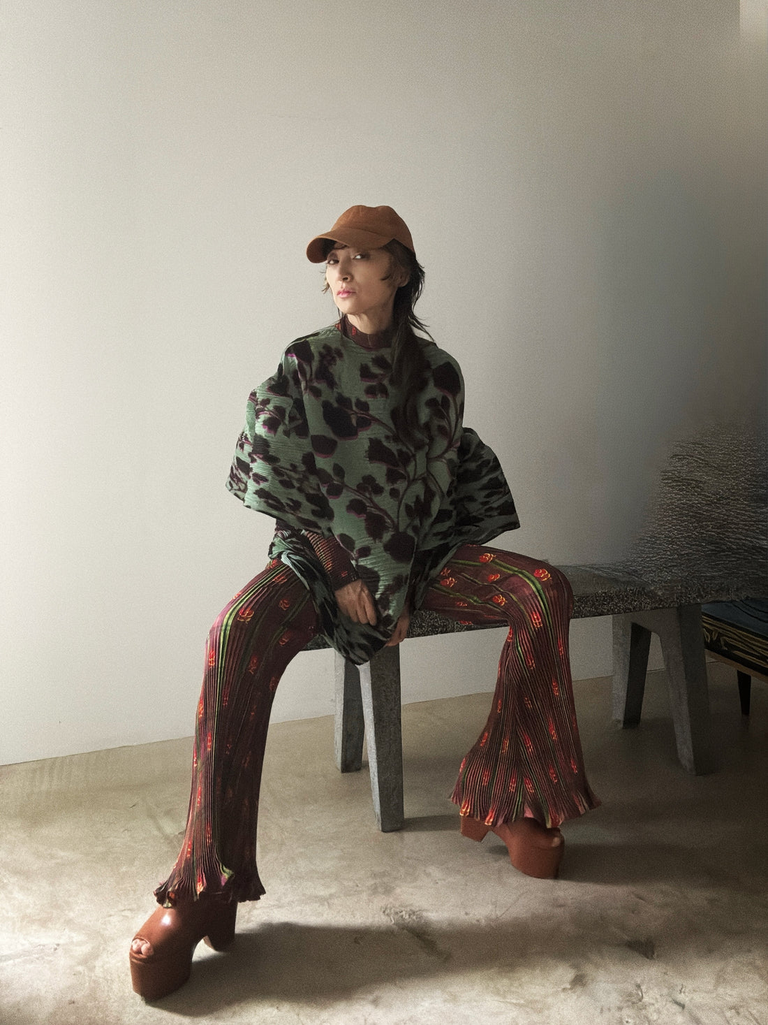 JULIA HEUER  ROBIN HANDPLEATED TOP IN PEPPERMINT INGRID