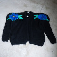 SOFIO GONGLI  FLOWER KNIT CARDIGAN "L"