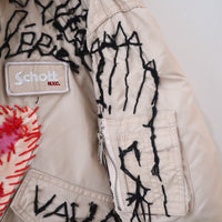 VAVA DUDU  EMBROIDERY MA-1 JACKET PINK BEIGE (B)