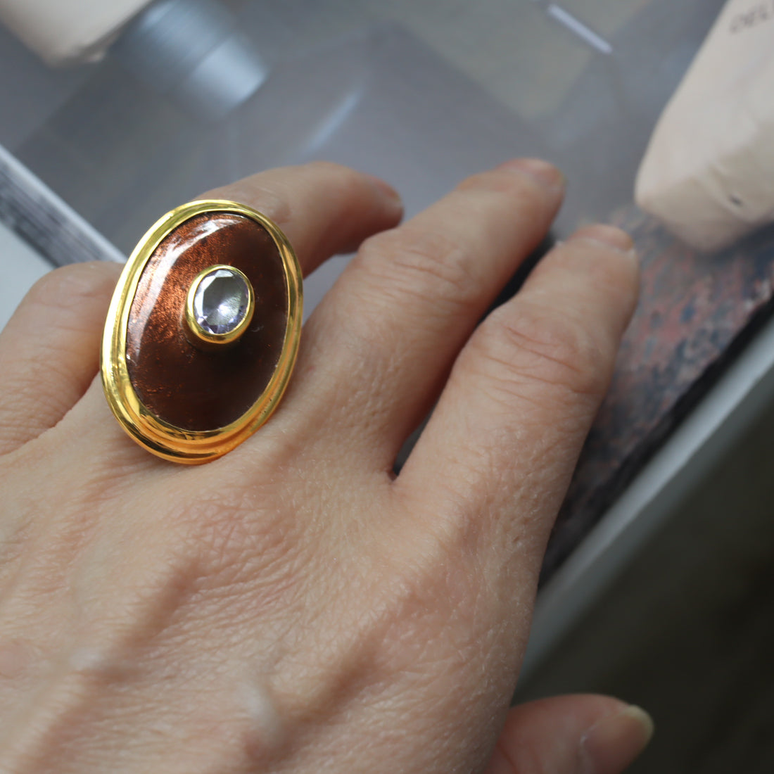 SOFIO GONGLI  STONE RING "AMETHYST"