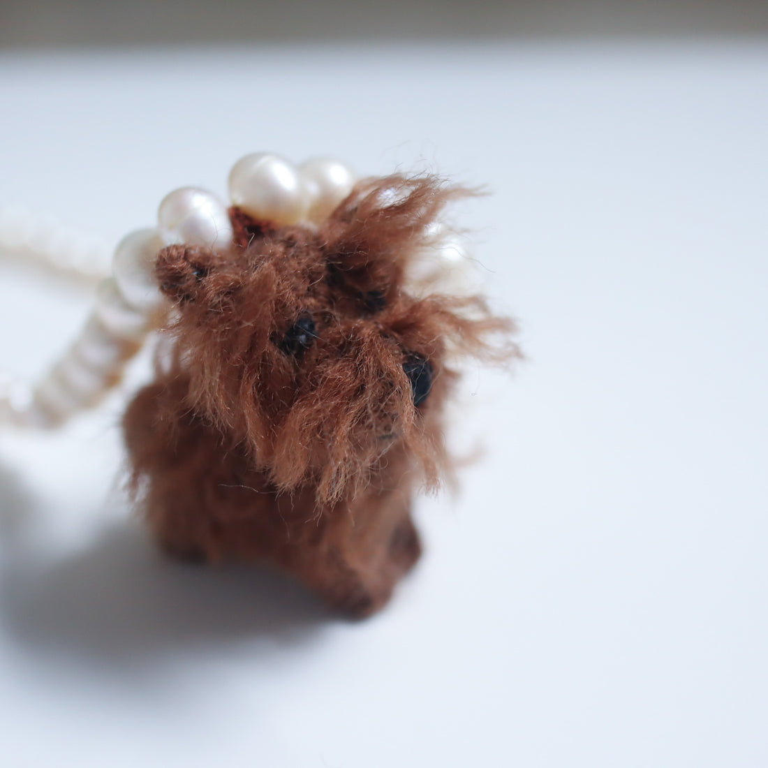 MINITURE FLUFFY  DOG”BROWN"