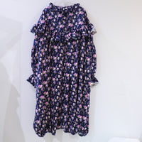 ANIGIG  FLORIS DRESS FLOWER NAYV x PINK LAVENDER