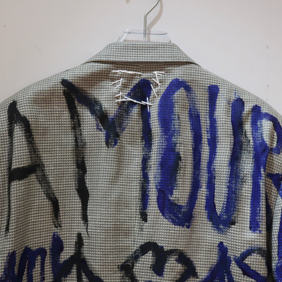 Vava Dudu ペイント フード付きデニムジャケット スウェット ⭐︎ Vava Dudu ペイント フード付きデニムジャケット スウェット