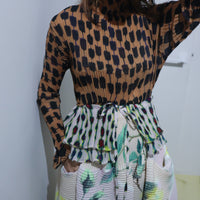 JULIA HEUER  KENZA HAND PLEATED SKIRT IN EDWARD PINK