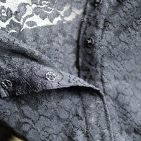 ANIGIG  BELL SLEEVE LACE HENLEY TOP