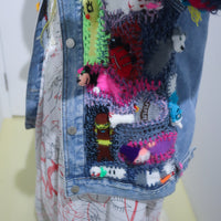 LOU DE BÈTOLY  KNITTED DOLLS JACKET BLUE