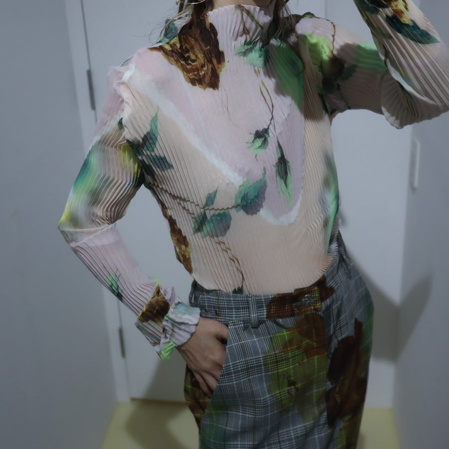 JULIA HEUERLEE PLEATED TOP IN EDWARD PINK