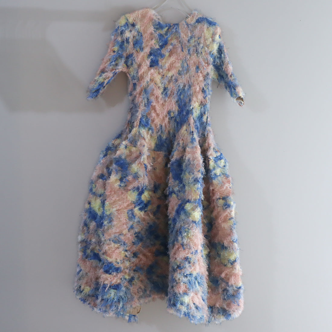 JULIA HEUER  KNOX PLEATED FURRY DRESS IN BLUSH INGRID