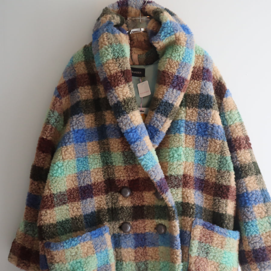 FRANZIUSTOWEL COAT LIGTHGREENCHECK