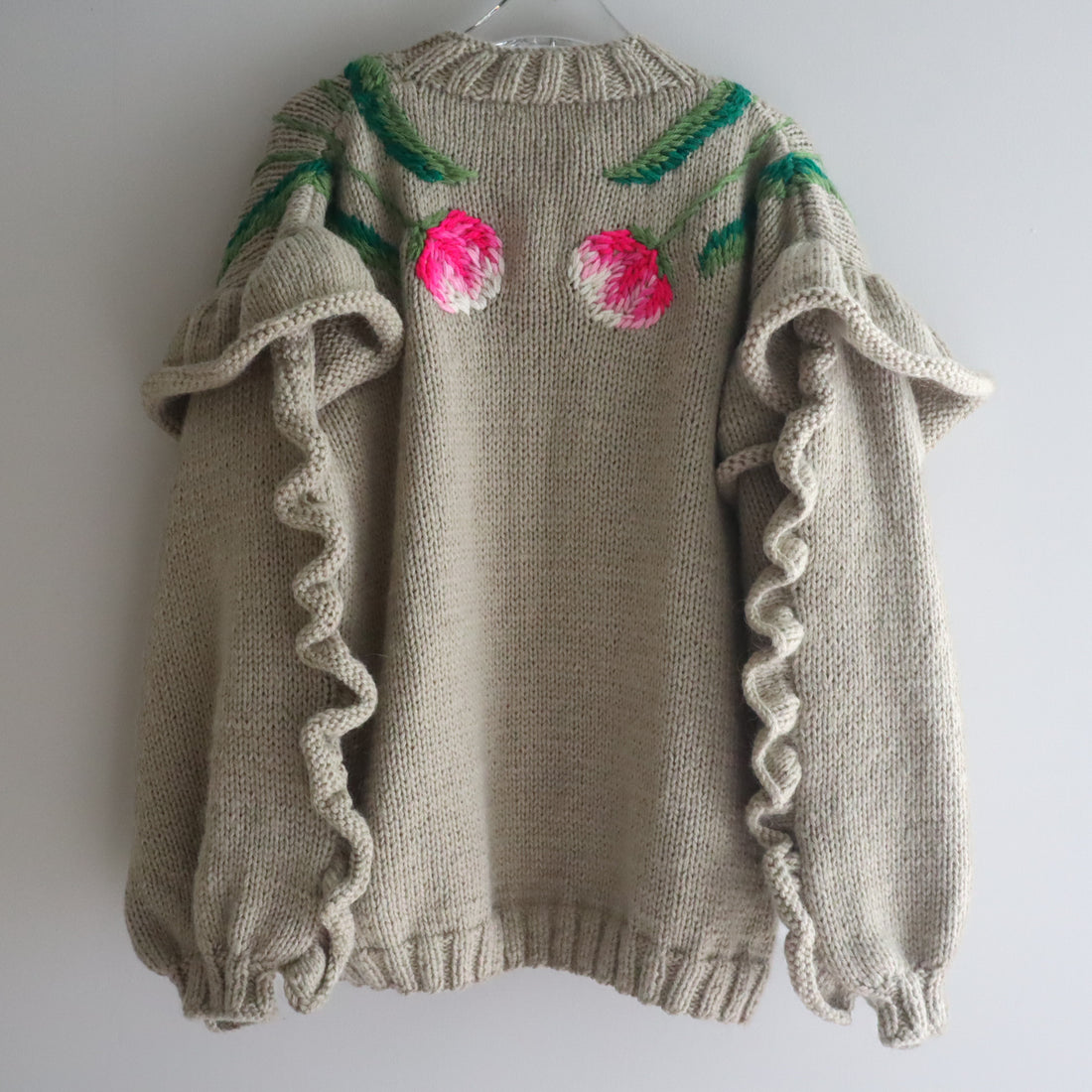SOFIO GONGLI  FLOWER KNIT CARDIGAN