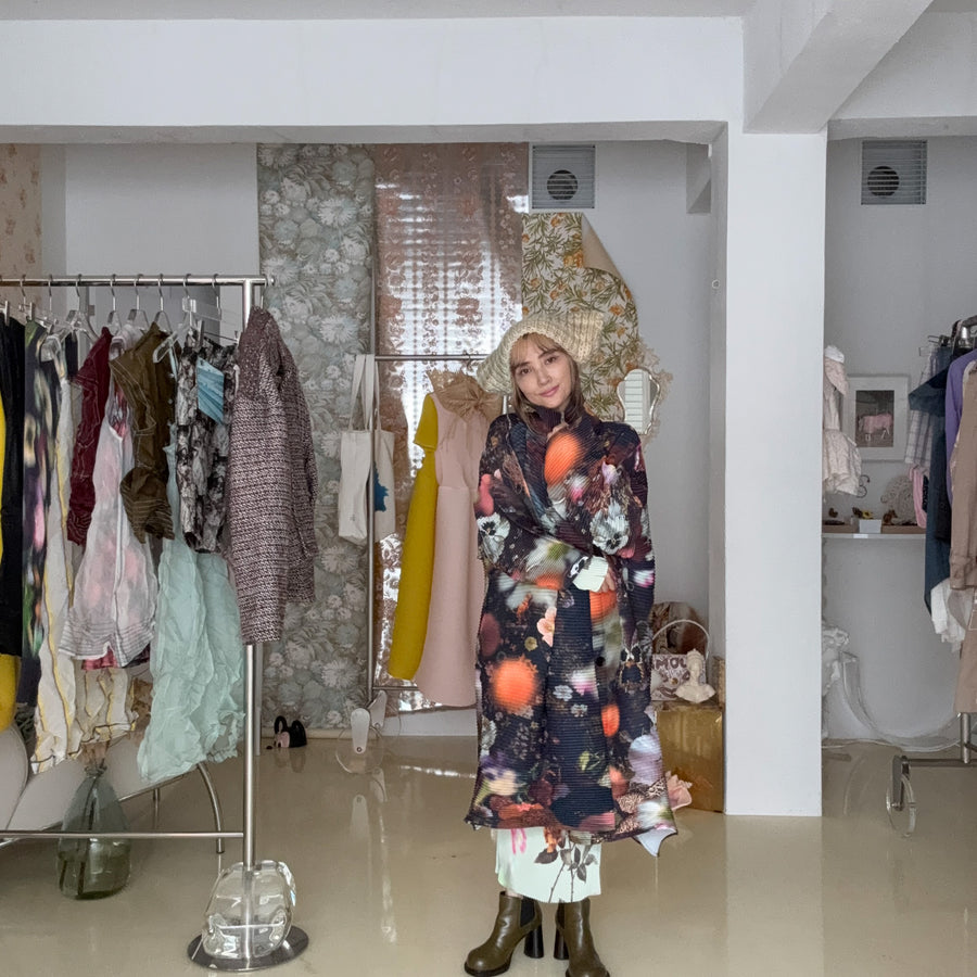 JULIA HEUERJOHAN HANDPLEATED COAT IN NOLA