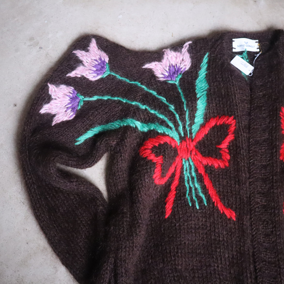 SOFIO GONGLI  FLOWER KNIT CARDIGAN "C"