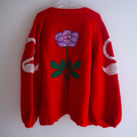 SOFIO GONGLI  FLOWER KNIT CARDIGAN