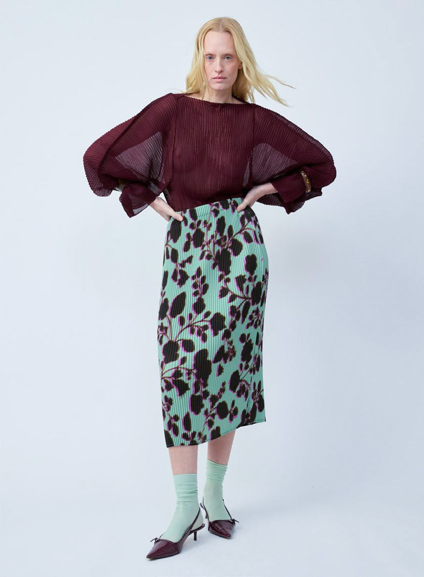 JULIA HEUER  EKKE PLEATED SKIRT IN PEPPERMINT INGRID