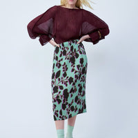 JULIA HEUER  EKKE PLEATED SKIRT IN PEPPERMINT INGRID