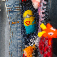LOU DE BÈTOLY  KNITTED DOLLS JACKET BLUE