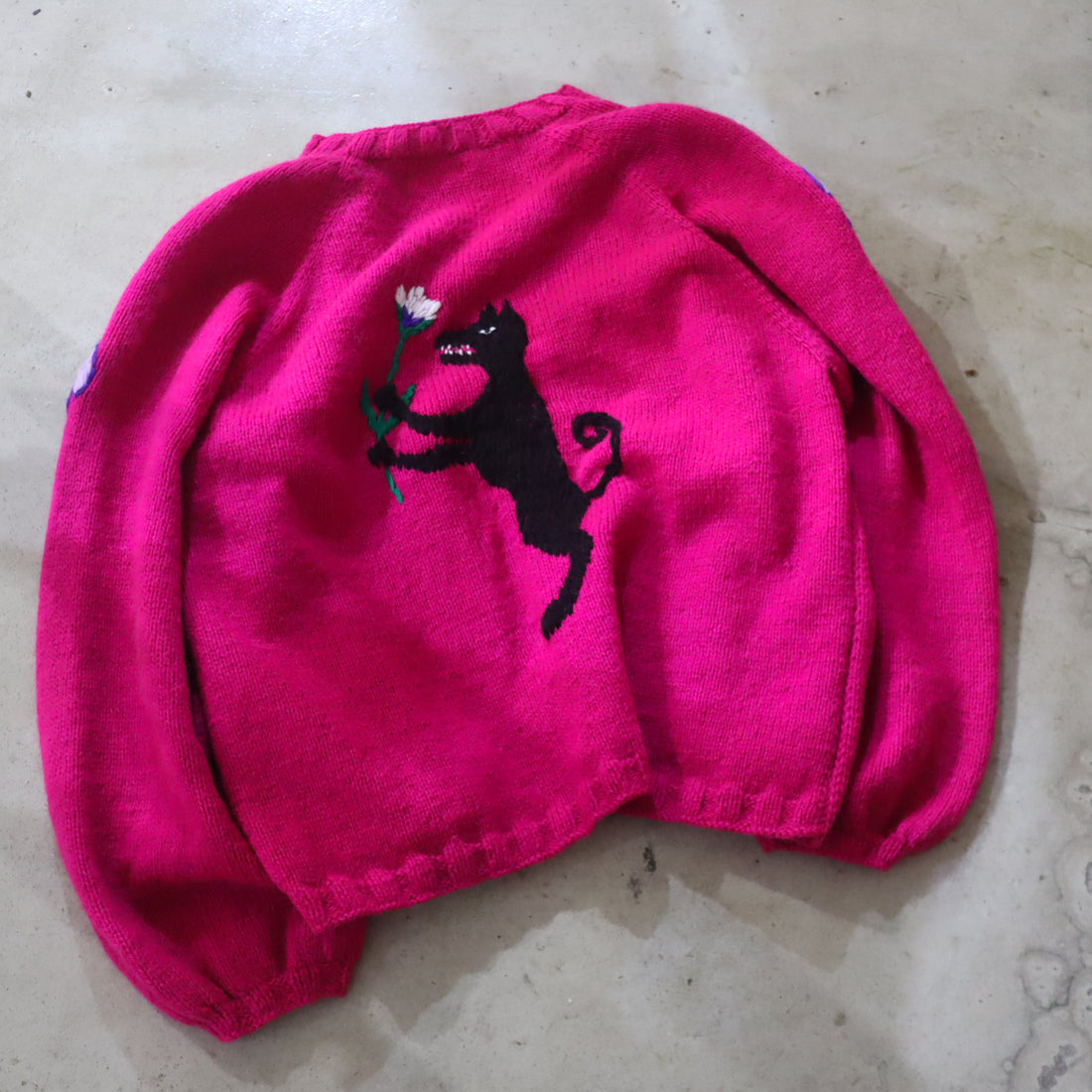 SOFIO GONGLI  FLOWER KNIT CARDIGAN "A"