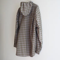 ＜EXCLUSIVE＞MERYLL ROGGE  CLASSIC SHIRT WITH HOOD KHAKI BROWN×ORANGE×BLUE CHECK