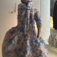 JULIA HEUER  KNOX PLEATED FURRY DRESS IN BLUSH INGRID