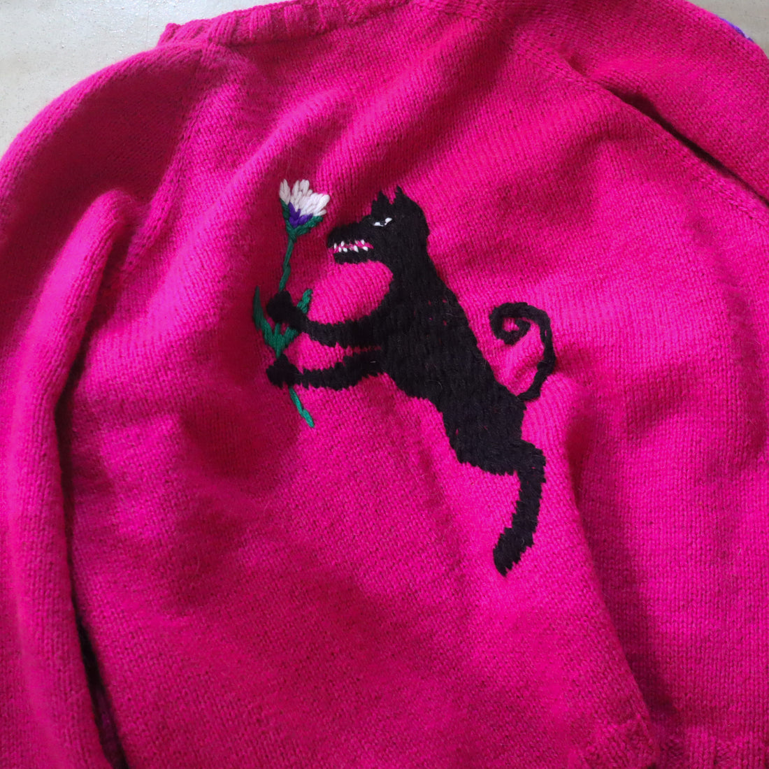 SOFIO GONGLI  FLOWER KNIT CARDIGAN "A"