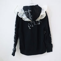 VAVA DUDU  EMBROIDERY HOODIE BLACK&WHITE COLLAR