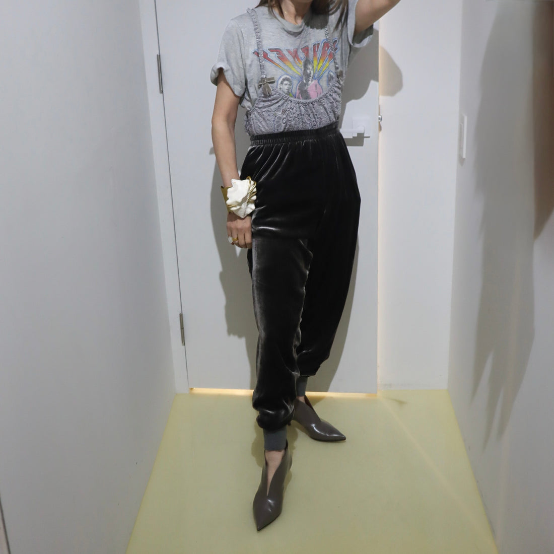 TRANSE PARIS  SILK VELVET PANTS