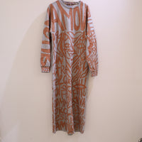 VAVA DUDU  LONG DRESS 75 GREY×CAMEL