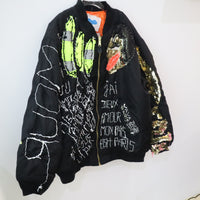 VAVA DUDU  EMBROIDERY MA-1 JACKET BLACK (A)