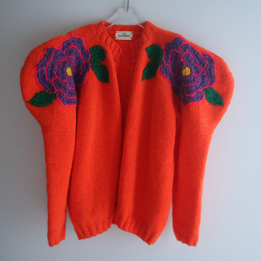 SOFIO GONGLI  FLOWER KNIT CARDIGAN "E"