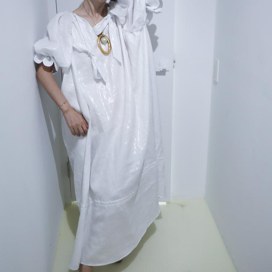 ANIGIGLILY DRESS WHITE x SILVER