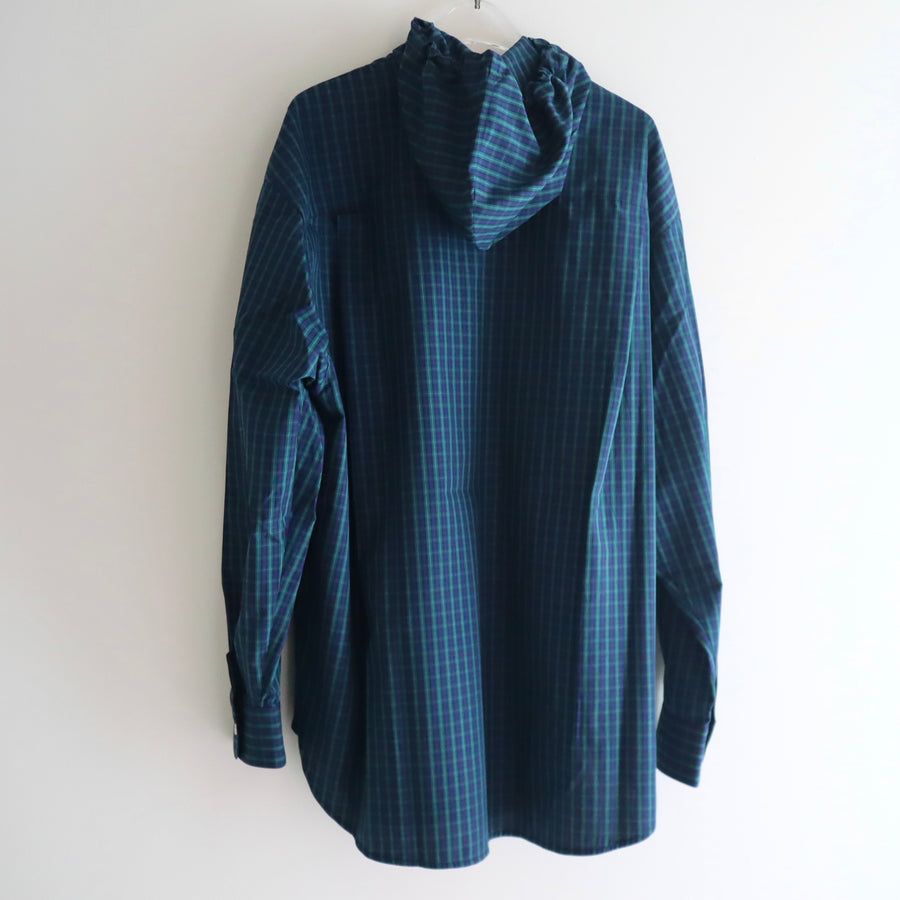 ＜EXCLUSIVE＞MERYLL ROGGECLASSIC SHIRT WITH HOOD GREEN×BLUE×BLACK CHECK