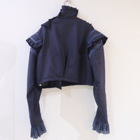 MIKIOSAKABE  STRIPED FRILLED JACKET "NAVY"