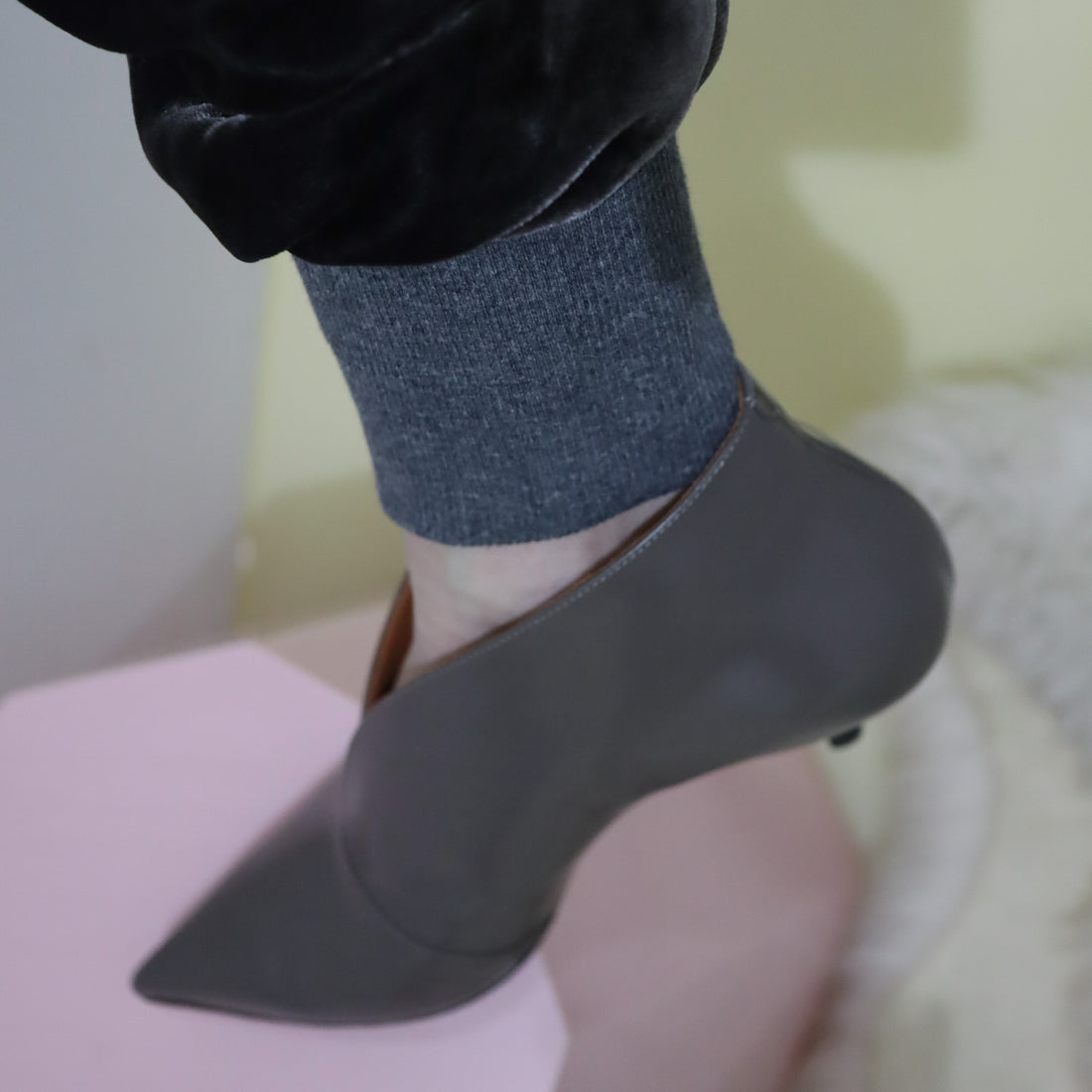 TRANSE PARIS  SILK VELVET PANTS