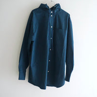＜EXCLUSIVE＞MERYLL ROGGE  CLASSIC SHIRT WITH HOOD GREEN×BLUE×BLACK CHECK