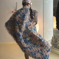 JULIA HEUER  KNOX PLEATED FURRY DRESS IN BLUSH INGRID