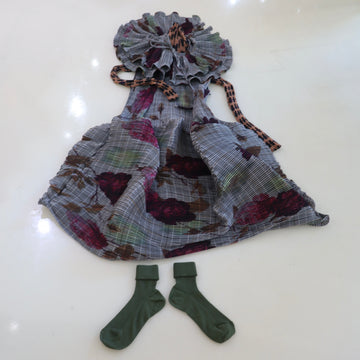 JULIA HEUER  MAYA HANDPLEATED DRESS IN ROSALIND