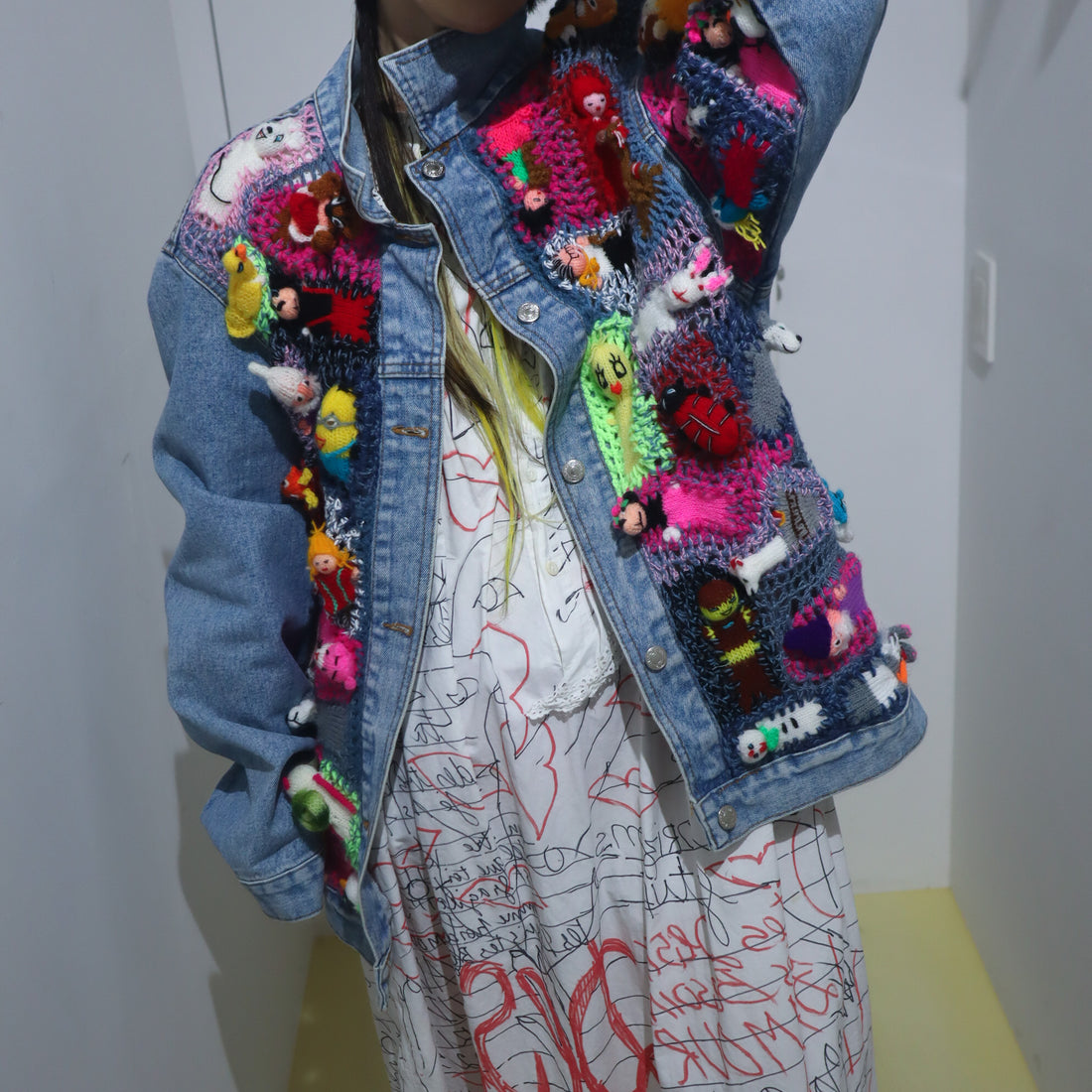 LOU DE BÈTOLY  KNITTED DOLLS JACKET BLUE