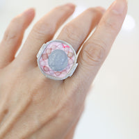 GERALDINE FENN  CAMEO AND SILVER RING