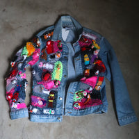 LOU DE BÈTOLY  KNITTED DOLLS JACKET BLUE