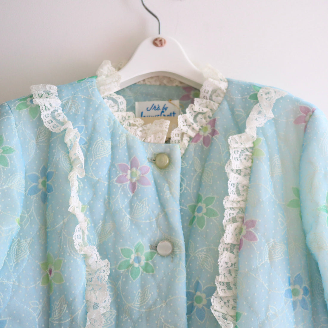 ANIGIG  PUDDING COAT SHORT FLOWER×LIGTH BLUE