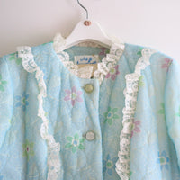 ANIGIG  PUDDING COAT SHORT FLOWER×LIGTH BLUE