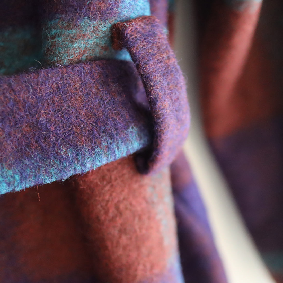 FRANZIUS  TOWEL COAT ORANGE  BLUE CHECK