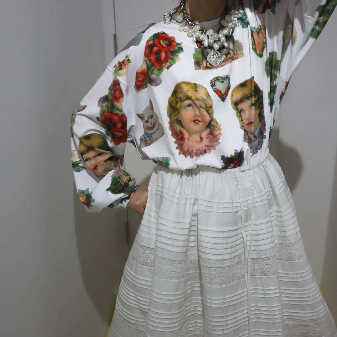 CHOPOVA LOWENA  SNIPPETS OVERSIZED JERSEY TOP