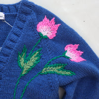 SOFIO GONGLI WAVE KNIT CARDIGAN BLUE