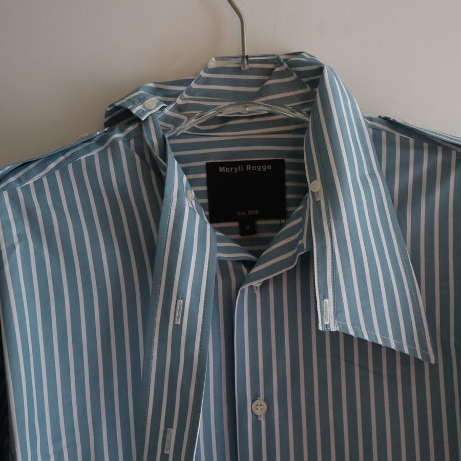 MERYLL ROGGEDECONSTRUCTED SHIRT GREEN BLUE