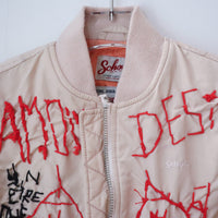 VAVA DUDU  EMBROIDERY MA-1 JACKET PINK BEIGE (A)