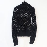 JUN MIKAMI  MESH LONG SLEEVE TOP